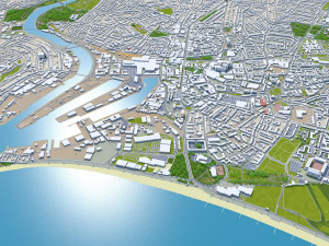 Aberdeen city scotland 40km 3D मॉडल