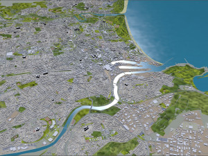Aberdeen city scotland 40km 3D मॉडल