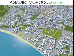 agadir şehri fas 20km 3D Model