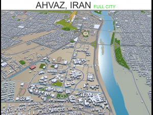 ville d'ahvaz iran 50km Modèle 3D