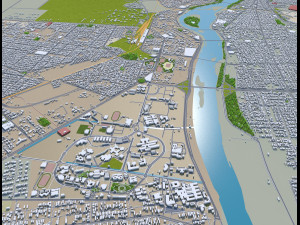 ahvaz city iran 50km Model 3D