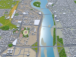 ahvaz city iran 50km Model 3D