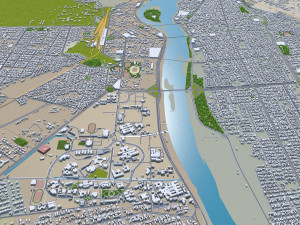 ahvaz city iran 50km Model 3D