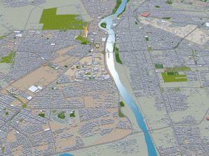 ahvaz city iran 50km Model 3D
