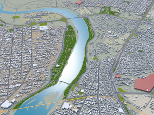 ahvaz city iran 50km Model 3D