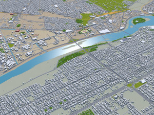 ahvaz city iran 50km Model 3D