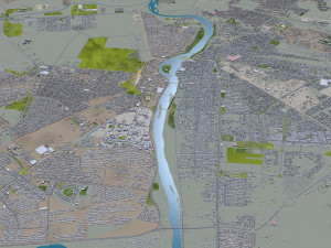 ahvaz city iran 50km Model 3D