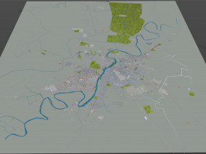 ahvaz city iran 50km Model 3D