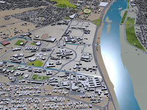 ahvaz city iran 50km Model 3D