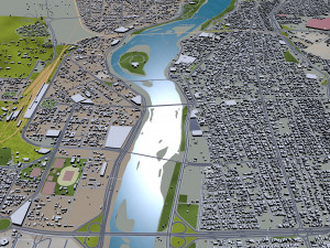 ahvaz city iran 50km Model 3D