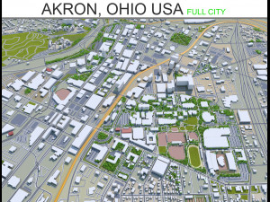 akron city ohio 25km 3D Модель