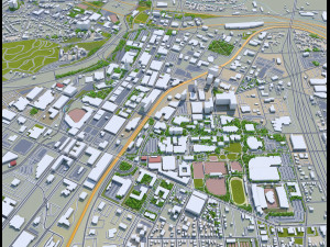 akron city ohio 25km 3D 모델