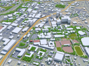 akron city ohio 25km 3D 모델