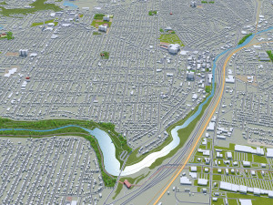 akron city ohio 25km 3D 모델