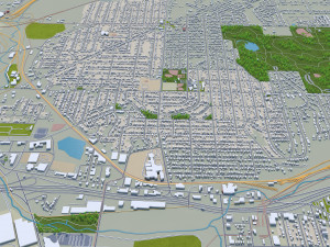 akron city ohio 25km 3D 모델