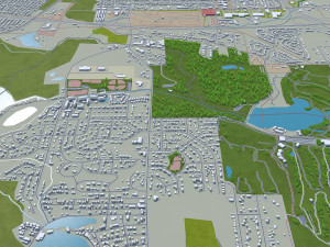 akron city ohio 25km 3D 모델