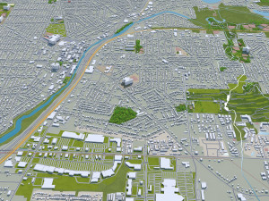 akron city ohio 25km 3D 모델