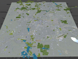 akron city ohio 25km 3D 모델
