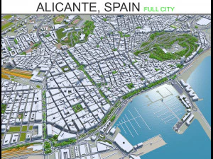 Місто Аліканте, Іспанія, 40 км 3D Модель