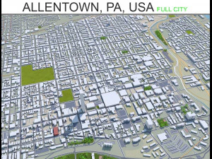 ペンシルベニア州アレンタウン市 30 km 3Dモデル