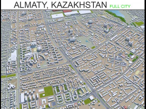 अल्माटी शहर कजाकिस्तान 60 किमी 3D मॉडल