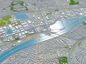 anaheim city california usa 40km 3D-Modell