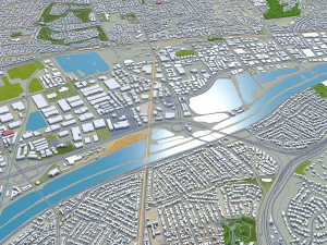 anaheim city california usa 40km 3D Model