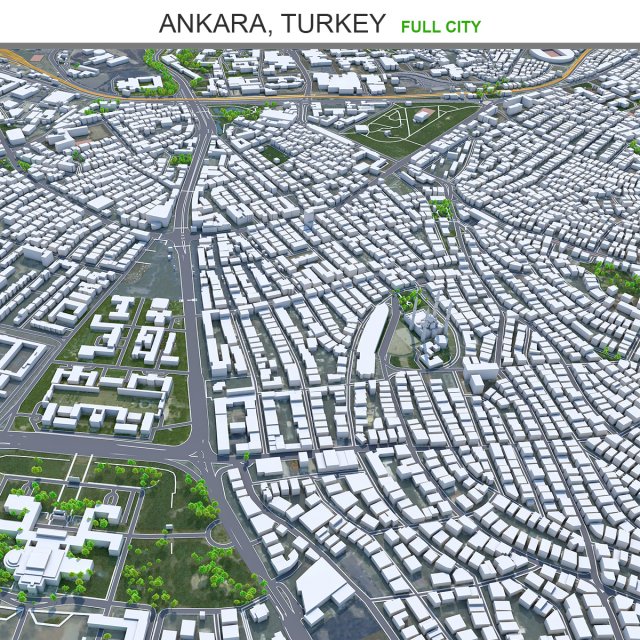 Ankara city turkey 80km Modelo 3D .c4d .max .obj .3ds .fbx .stl .blend 