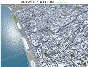 एंटवर्प शहर बेल्जियम 55 कि.मी 3D मॉडल