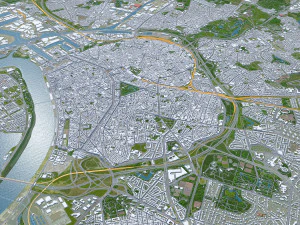 Antwerp city belgium 55 km 3D Model