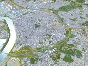 Antwerp city belgium 55 km 3D Model
