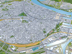 Antwerp city belgium 55 km 3D Model