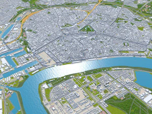 Antwerp city belgium 55 km 3D Model