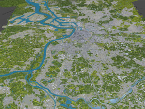 Antwerp city belgium 55 km Modelo 3D