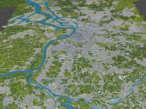 Antwerp city belgium 55 km 3D Model