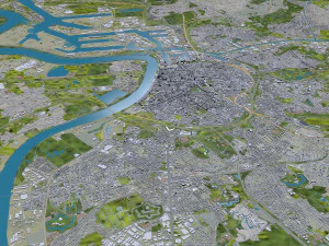 Antwerp city belgium 55 km 3D Model