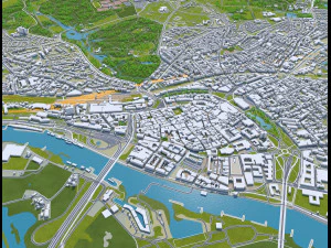 arnhem city netherlands 40 km 3D Model