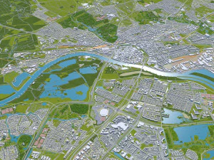 arnhem city netherlands 40 km 3D Model