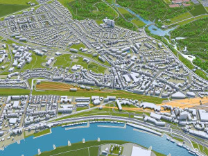 arnhem city netherlands 40 km 3D Model