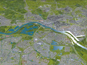 arnhem city netherlands 40 km 3D Model