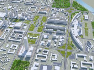 astana city kazakhstan 70km 3D Model
