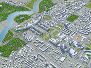 astana city kazakhstan 70km 3D Model