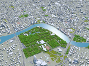 astana city kazakhstan 70km 3D Model