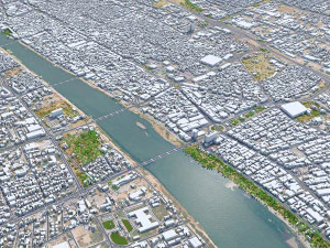 बगदाद शहर इराक 40 कि.मी 3D मॉडल