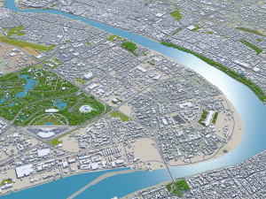 Baghdad city iraq 40 km Modello 3D