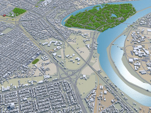 Baghdad city iraq 40 km Modello 3D