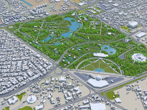 Baghdad city iraq 40 km Modello 3D