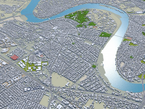 Baghdad city iraq 40 km Modello 3D