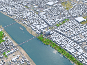 Baghdad city iraq 40 km Modello 3D
