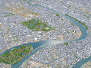 Baghdad city iraq 40 km Modello 3D